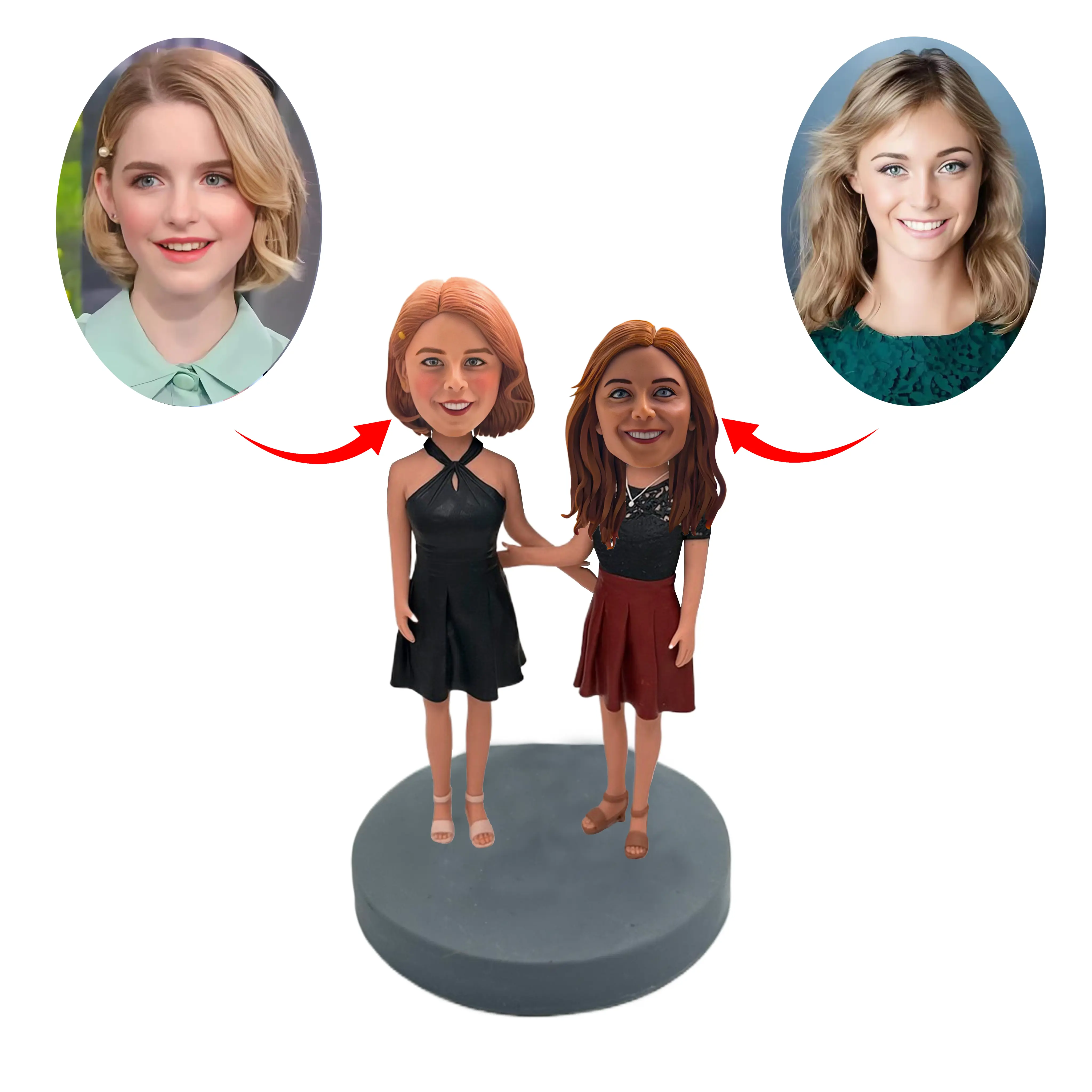 customized-bobbleheads-sisters-in-dresses-cute-pretty-sexy-girls-engraving-available